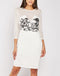 Mesh Insert White Long Sleeve Sequin Embellished Bodycon Dress -DS1139