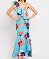 Ruffle Hem Floral Print Slit Front Maxi Dress -DS1017