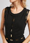 Metal Embellished Solid Sleeveless Luxe Jumpsuit -JS1003