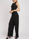 Metal Embellished Solid Sleeveless Luxe Jumpsuit -JS1003