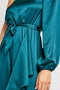 Ruffle Detail Silk One Mono Sleeve Wide Leg Belted Jumpsuit -JS1006