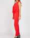 Asymmetric Drape Sleeveless Jumpsuit in red -JS1010