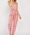 Fancy Print Belted Sleeveless Summer Jumpsuit -JS1011