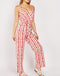 Fancy Print Belted Sleeveless Summer Jumpsuit -JS1011