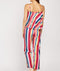 Vibrant Multi stripe Spaghetti Sleeveless Overlay jumpsuit -JS1012