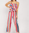 Vibrant Multi stripe Spaghetti Sleeveless Overlay jumpsuit -JS1012