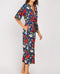 Floral Print  V Neck  Belted Jumpsuit -JS1013