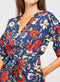 Floral Print  V Neck  Belted Jumpsuit -JS1013