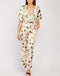 Satin Silk Chain Vintage Printed Jumpsuit -JS1019