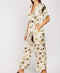 Satin Silk Chain Vintage Printed Jumpsuit -JS1019