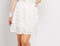 Floral Detail Embossed White  Skirt -SK1004