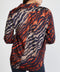 Button Front Tiger Stripe Animal Print Long Sleeve Satin Shirt -TP1002