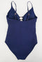 Blue Fancy Cut Out Front Bodysuit Swimsuit -TP1008