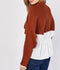 Chunky Knit Insert Contrast Jumper Top -TP1012