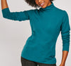 High Neck Green Teal Blue Long Sleeve Top -TP1015