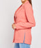 Women's Polyester Lapel Two Button Closure Blazer Pale Orange Peach Pink -TP1022