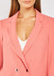 Women's Polyester Lapel Two Button Closure Blazer Pale Orange Peach Pink -TP1022