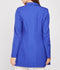 Womens Long Double Breasted Structured Blue Blazer -TP1033