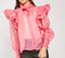 Pussybow Organza exagerrated ruffle detail blouse -TP1038