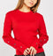 Long Sleeve Knit Fancy Button Top Rib Top -TP1042