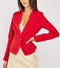 Collar Lapel Single Button Front Blazer -TP1047