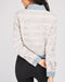 Denim Insert Detail Fancy Button Tweed Jacket -TP1050