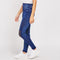 High Rise Waisted Deconstructed Contrast Insert Blue Jeggings -TS1005