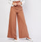 Wrap High Waist Buttoned Front Wide Leg Trousers Pants -TS1006