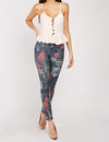 2 in 1 Floral Denim Skinny Jeans -TS1009B